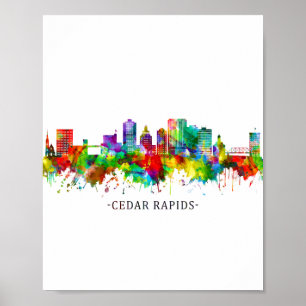 Poster Cedar Rapids Iowa Skyline