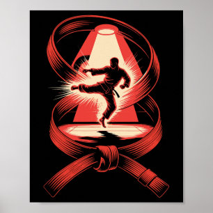 Poster Ceinture d'art à exposition multiple Judo Karate T