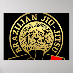 Poster Ceinture noire brésilienne Jiu-Jitsu plaquée or