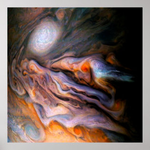 Poster Ceinture tempérée nord Jupiter nuages tourbillonna