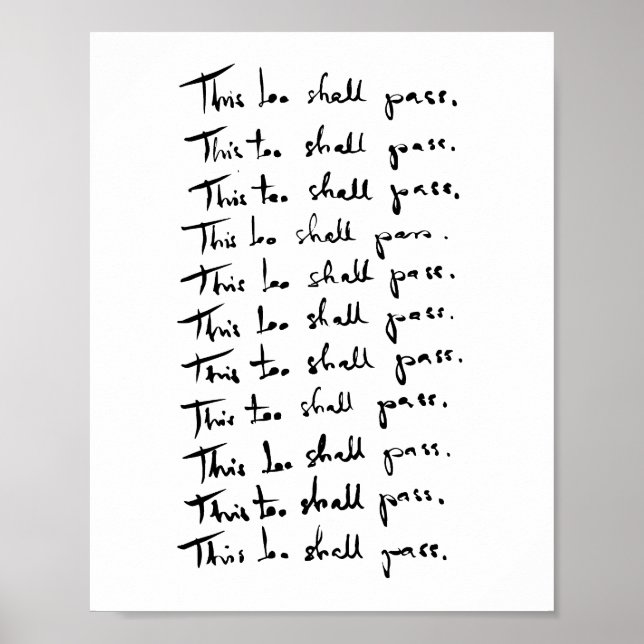 Poster Cela aussi passera ! Guillemet inspirant (Devant)