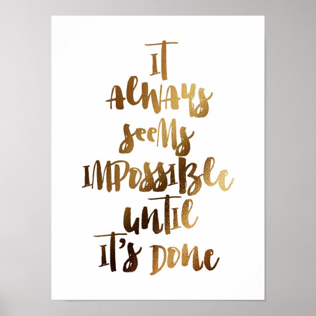 Poster cela semble toujours impossible tant que ce n'est  (Devant)