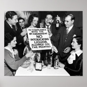 Poster CELEBRANTS BURN PROHIBITION SIGN c. 1925