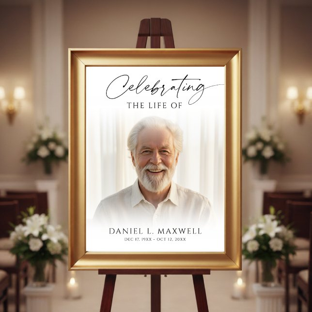 Poster Celebrating the Life Memorial Photo Welcome (Créateur téléchargé)