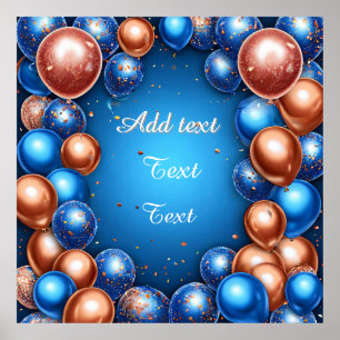 Poster Célébration d'anniversaire festive avec ballons