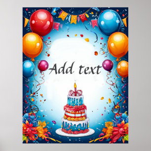 Poster Célébration d'anniversaire festive avec ballons