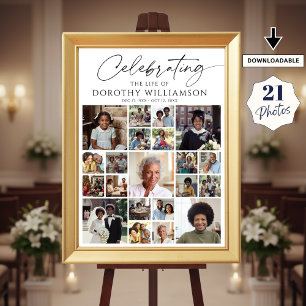 Poster Célébration de la vie 21 Collage photo Mémorial