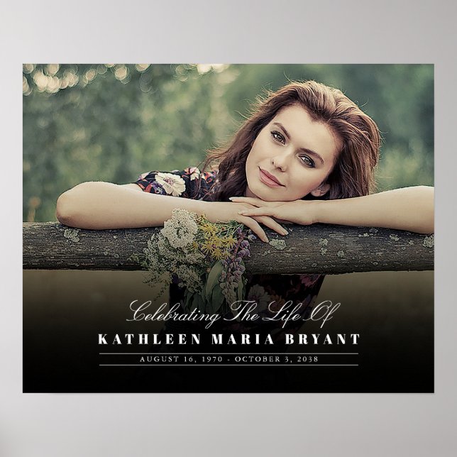 Poster Célébration de la vie avec faire-part de funéraill (Devant)
