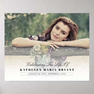 Poster Célébration de la vie avec photo de funérailles ho