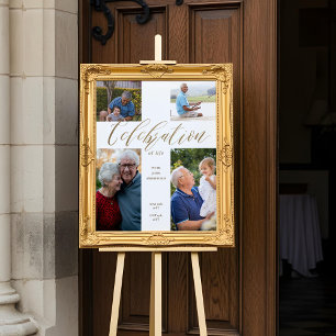 Poster Célébration de la vie Croix Photomontage Funéraill