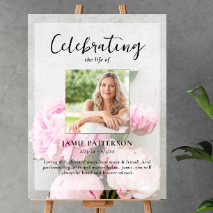 Poster Célébration de la vie de fleurs de pivoine, Photo 