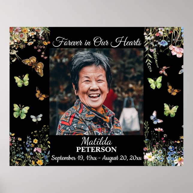 Poster Célébration De La Vie Fleurs Sauvages Papillons  (Devant)