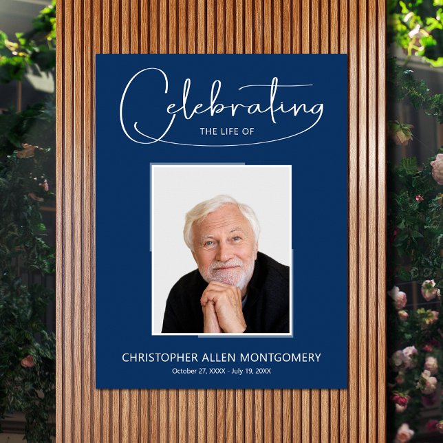 Poster Célébration De La Vie Funérailles Photo (Celebration of Life photo memorial funeral poster - INSTANT DOWNLOAD or PRINTED (framed, too))