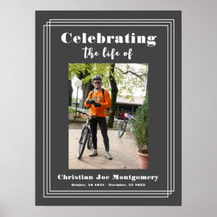 Poster Célébration de la vie Gris Photo Funérailles