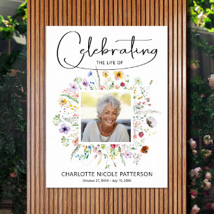 Poster Célébration de la vie moderne avec des fleurs sauv