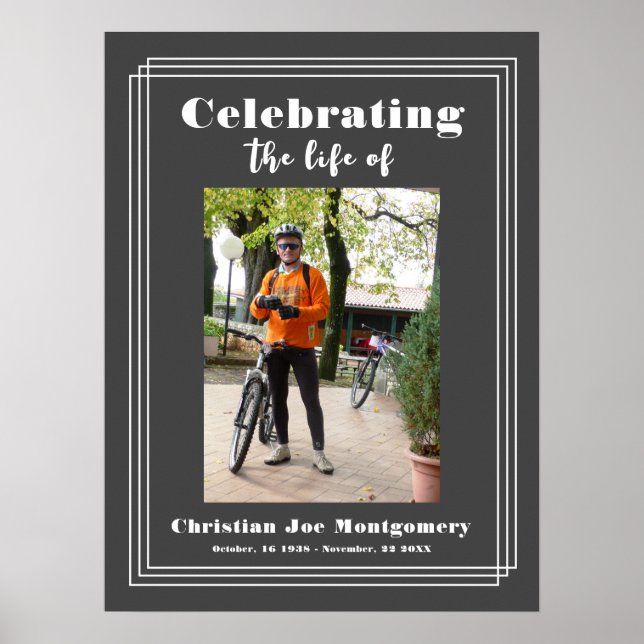 Poster Célébration de la vie Photo d'enterrement (Devant)