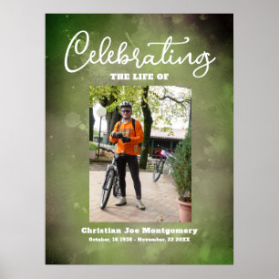 Poster Célébration de la vie Photo Funérailles Verte