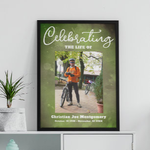 Poster Célébration de la vie Photo Funérailles Verte