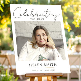 Poster Célébration de la vie - Photo souvenir funéraire