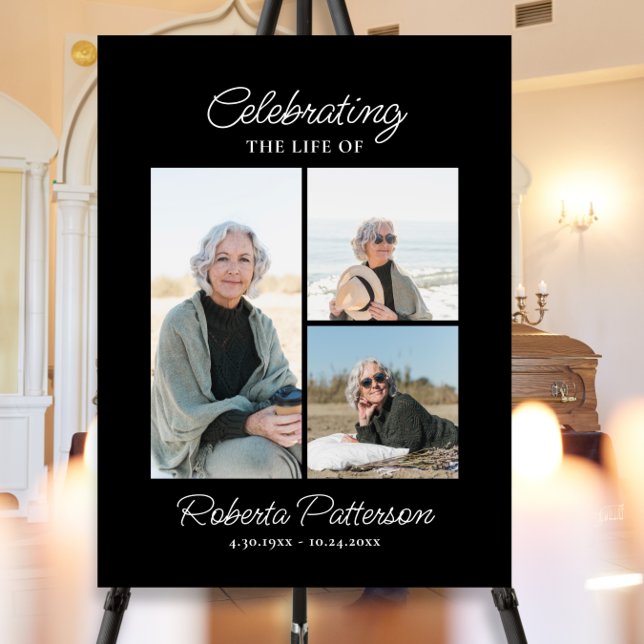 Poster Célébration de la vie Photos, Memorial Welcome (Créateur téléchargé)