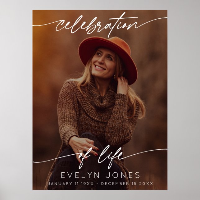 Poster Célébration de la vie Script Funérailles Photo | N (Devant)