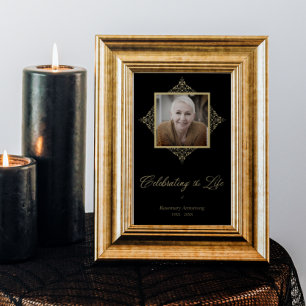 Poster Célébration de la vie Script lunatique Photo Funér