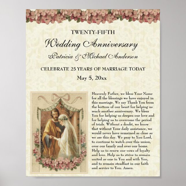 Poster Célébration de l'anniversaire du Mariage catholiqu (Devant)