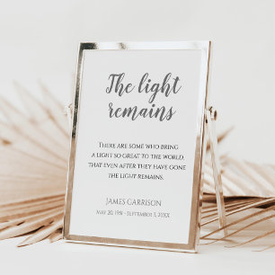 Poster Célébration de souvenir de citation grise La lumiè