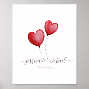 Poster Célébration des ballons d'amour des jeunes mariés 