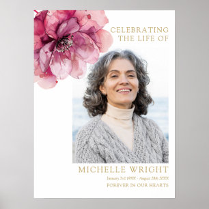 Poster Célébration Des Funérailles Florales Roses De La V