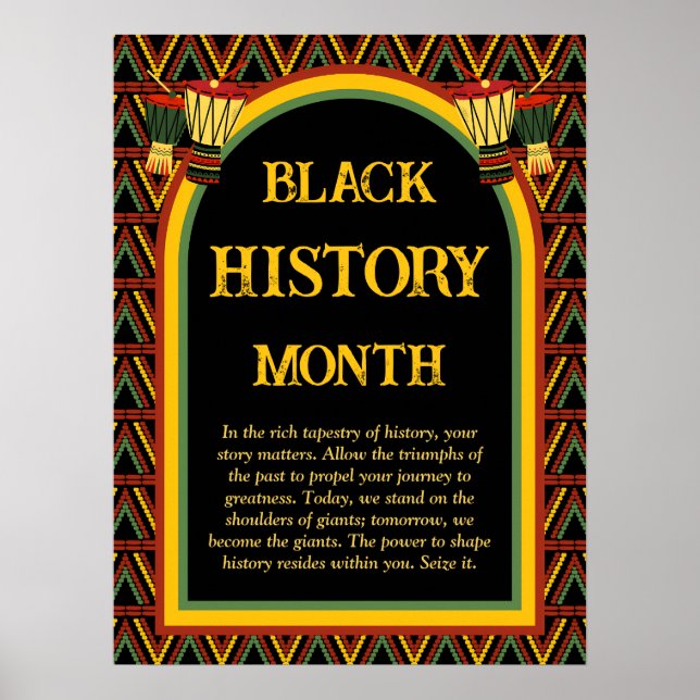 Poster Célébration du Mois de l'histoire des Noirs Motif  (Devant)