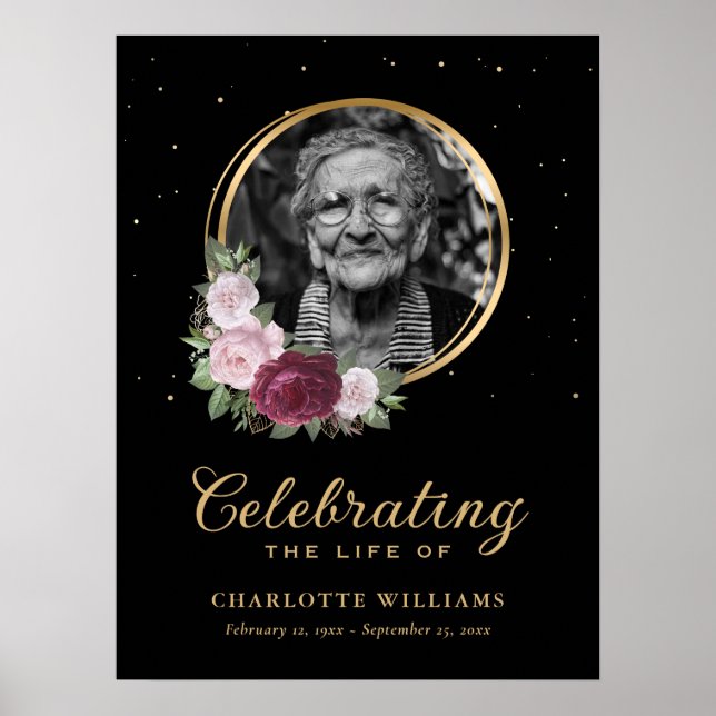 Poster Célébration florale personnalisée de la vie Symbol (Devant)