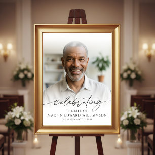 Poster Célébration funéraire de la mémoire photo de vie