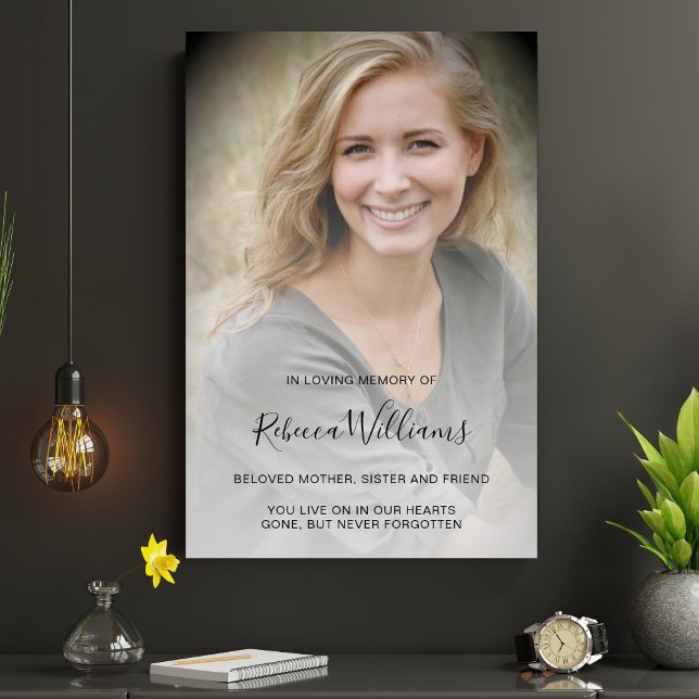 Poster Célébration moderne personnalisée de la vie funéra (Custom Photo Memorial Poster)
