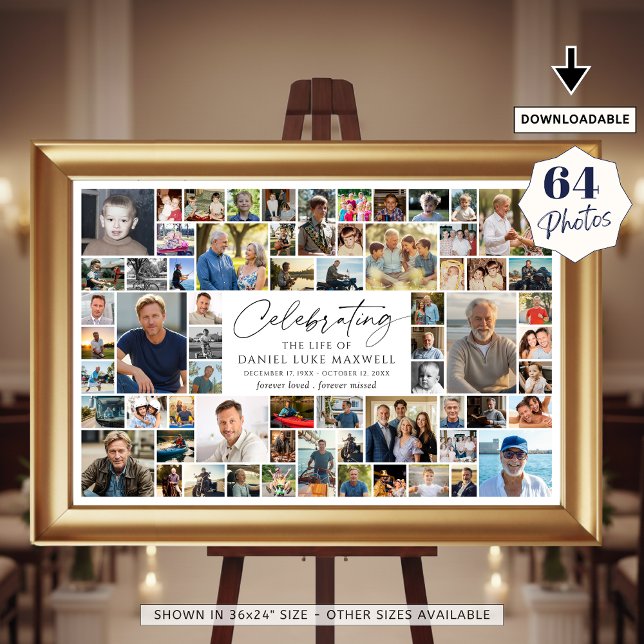 Poster  Celebration of Life Memorial 64 Photo Collage (Créateur téléchargé)