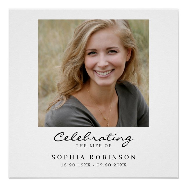 Poster Celebration of Life Photo Funeral Memorial Welcome (Devant)