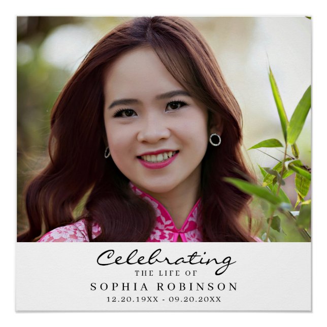 Poster Celebration of Life Photo Funeral Memorial Welcome (Devant)