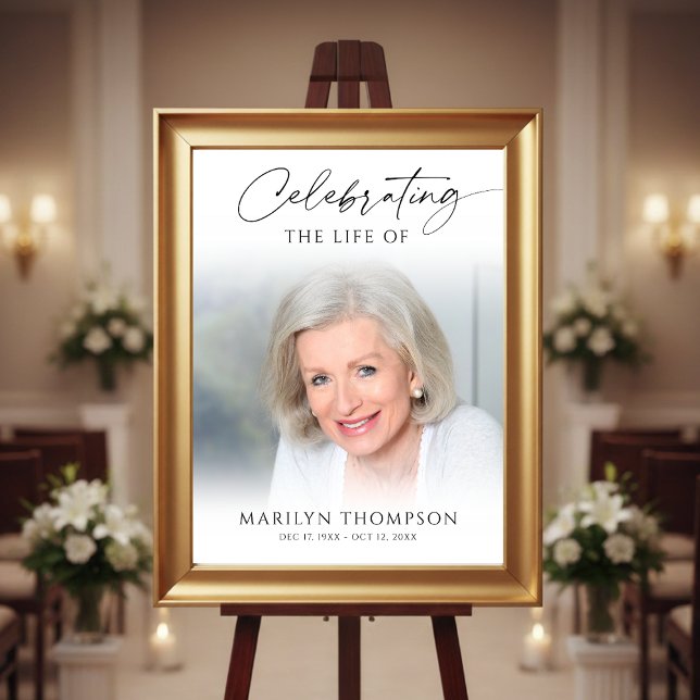 Poster Celebration of Life Photo Funeral Welcome Sign (Créateur téléchargé)