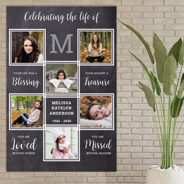 Poster Célébration Rustique De La Vie Mémorial Unique 6 P (Créateur téléchargé)