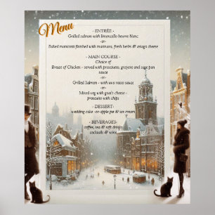 Poster Célébrations d'hiver dans la neige, avec Kittens