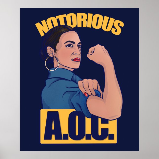 Poster Célèbre AOC alexandria ocasio cortez rétro rosie (Devant)