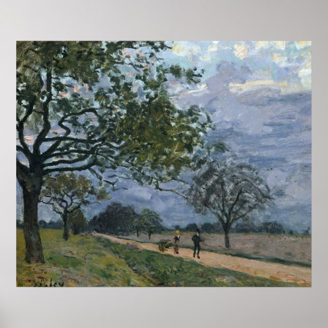 Poster Célèbre Arts visuels Alfred Sisley la route de Ver (Devant)
