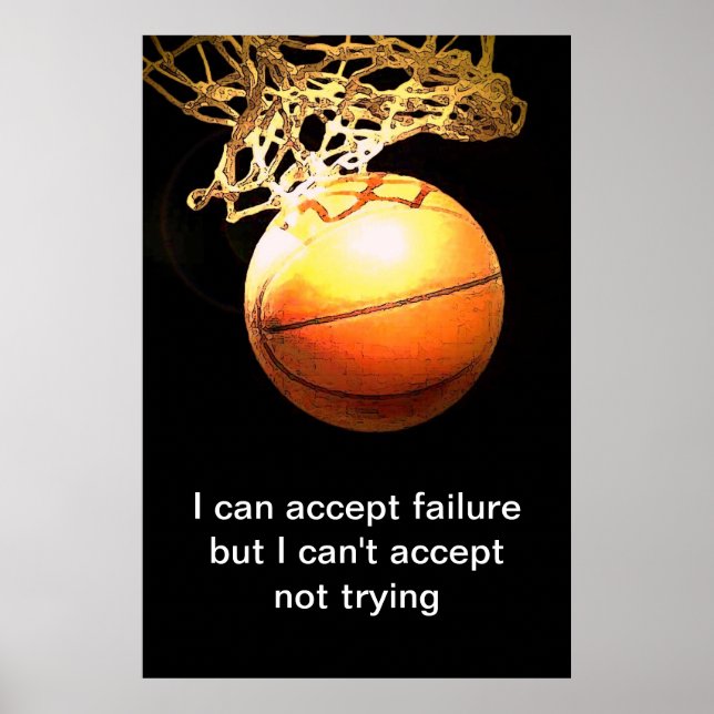 Poster Célèbre Citation Motivationnelle Basketball Imprim (Devant)