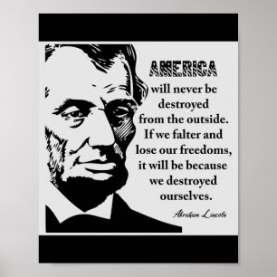 Poster Célèbre citation patriotique Lincoln