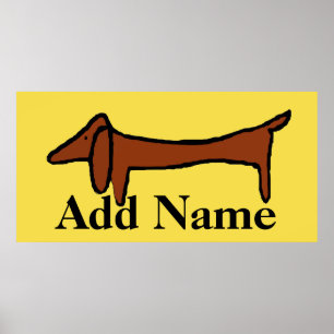 Poster Célèbre Dachshund, ajoutez le nom