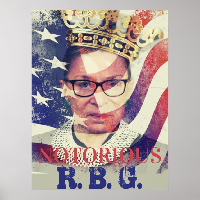 Poster Célèbre RGB Ruth Bader Ginsburg Libérale Féministe (Devant)