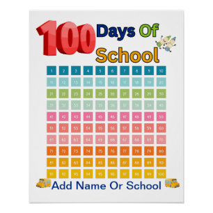 Poster Célébrer 100 jours avec comptage