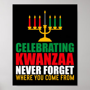 Poster Célébrer Kwanzaa N'Oublie Jamais Où Tu Viens Pour