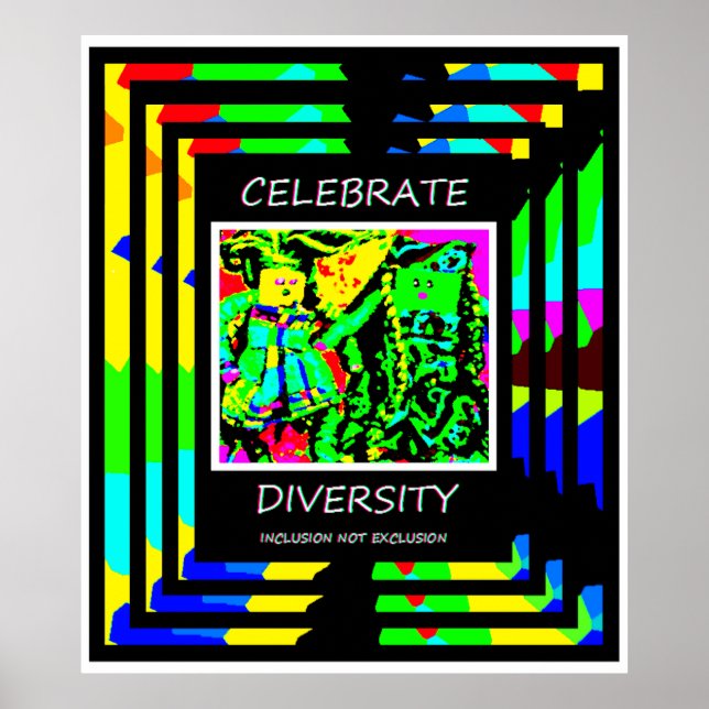 Poster Célébrer la diversité - Inclusion NON Exclusion (Devant)