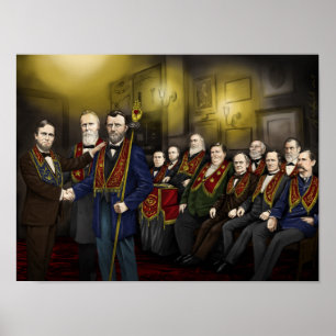 Poster Célèbres boursiers américains du milieu du 18ème s